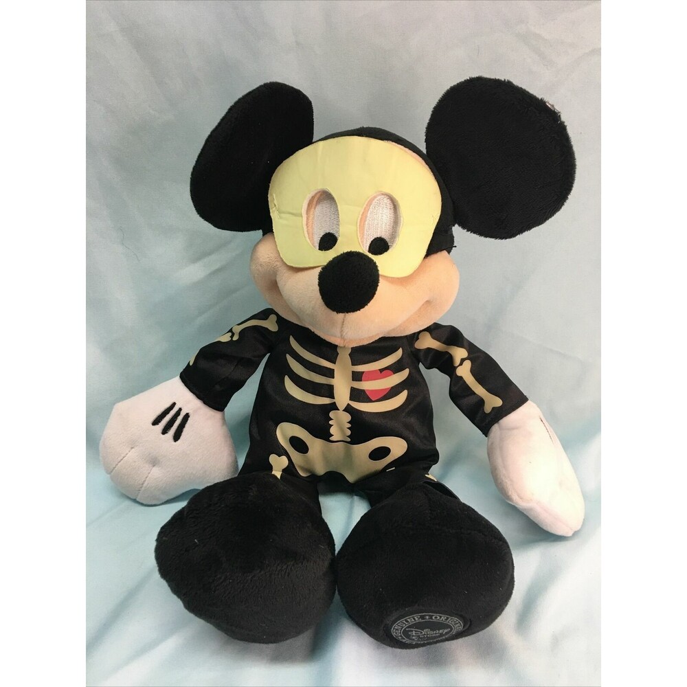 Disney Store Mickey Mouse Halloween Skeleton Costume Plush 14" (15)